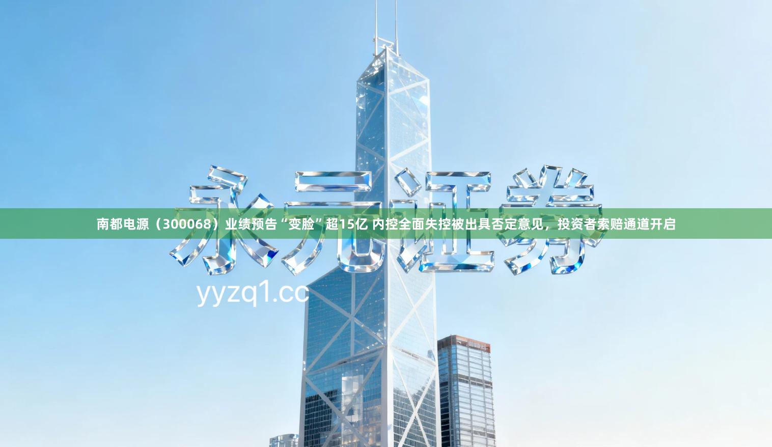 南都电源（300068）业绩预告“变脸”超15亿 内控全面失控被出具否定意见，投资者索赔通道开启