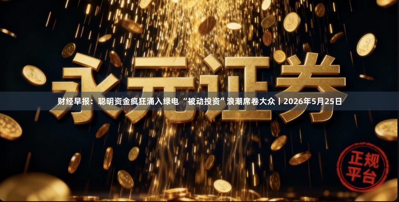 财经早报：聪明资金疯狂涌入绿电 “被动投资”浪潮席卷大众丨2026年5月25日